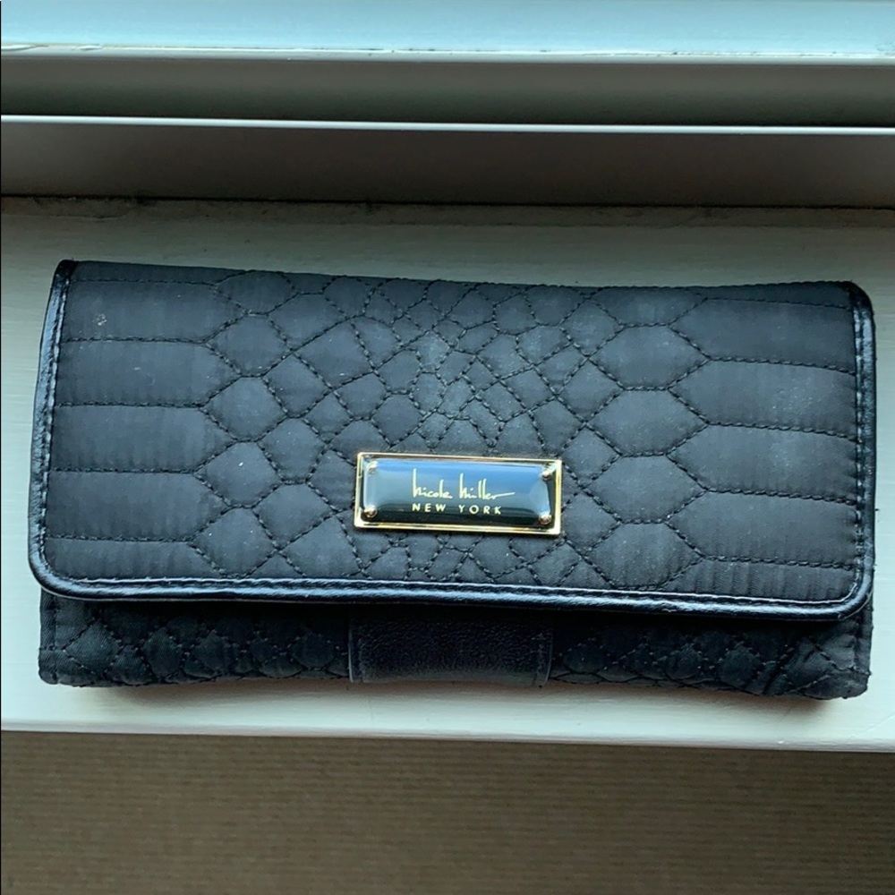 Black Embroidered Wallet
